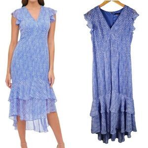 Tommy Hilfiger Navy Polka Dot High Low Dress